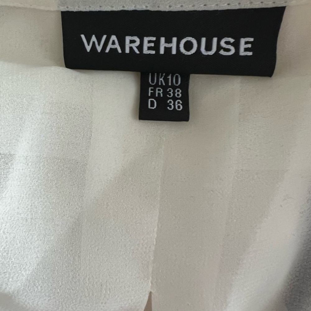 NWT 💐Asos Warehouse blouse Daisy print sheer sequin button down top - Picture 5 of 8